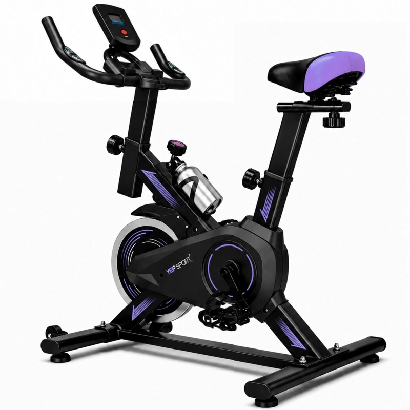 BICICLETA SPINNING YEPSPORT PURPURA CON BOTELLA - 7
