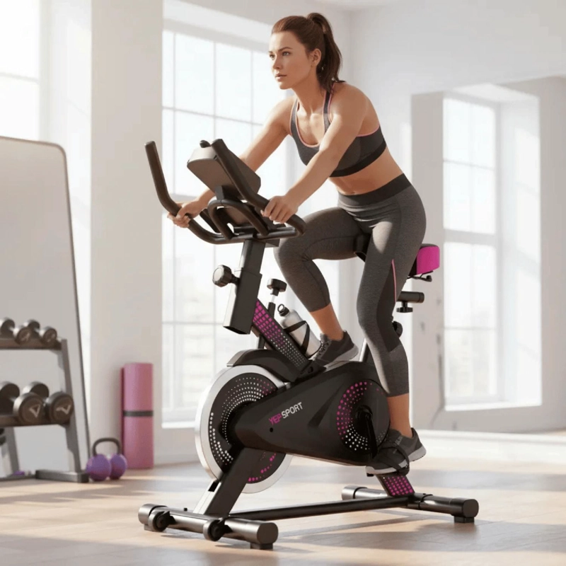 BICICLETA SPINNING YEPSPORT PINKPOINT CON BOTELLA - 4