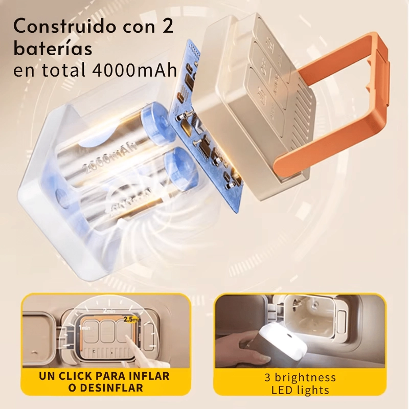 COLCHON INFLABLE ELE CTRICO AUTOMATICO 1 PLAZA RECARGABLE - 6
