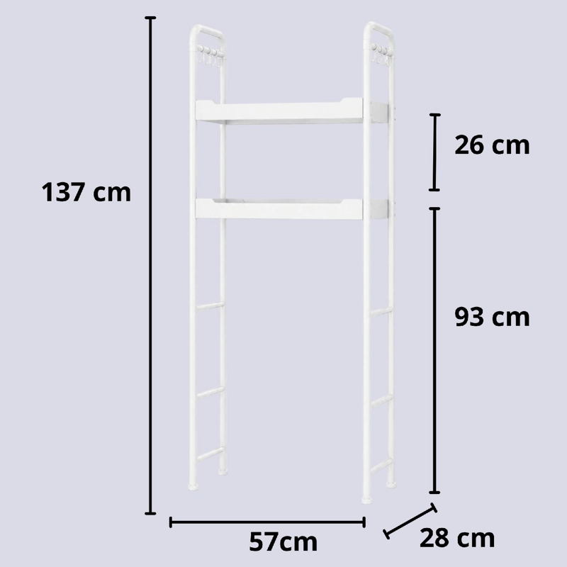 ESTANTE MUEBLE ORGANIZADOR DE BAÑO 2 NIVELES REPISA - 2