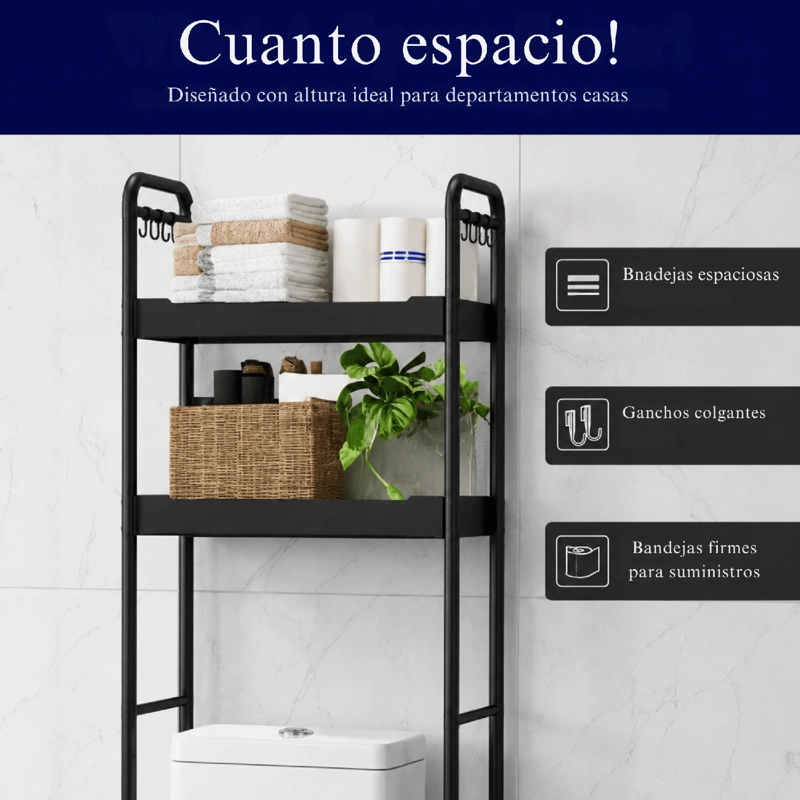 ESTANTE MUEBLE ORGANIZADOR DE BAÑO 2 NIVELES REPISA - 4