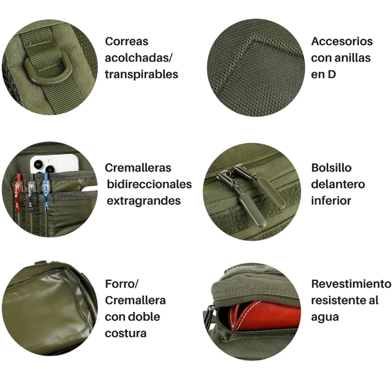 MOCHILA TACTICA 50L MILITAR MULTIUSOS CAMPING NOTEBOOK - 4