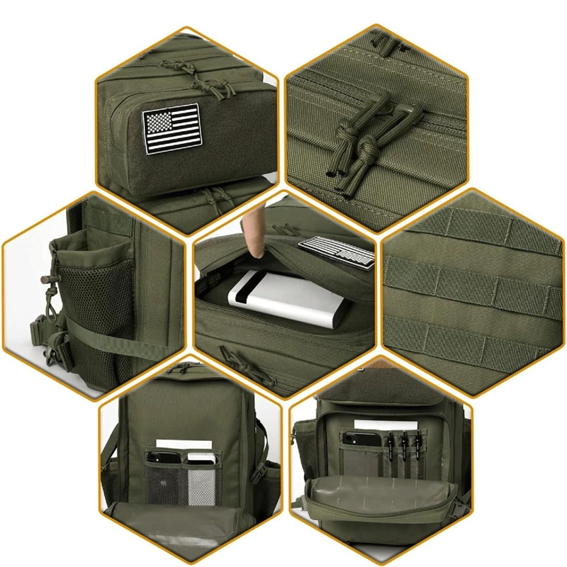 MOCHILA TACTICA 50L MILITAR MULTIUSOS CAMPING NOTEBOOK - 5