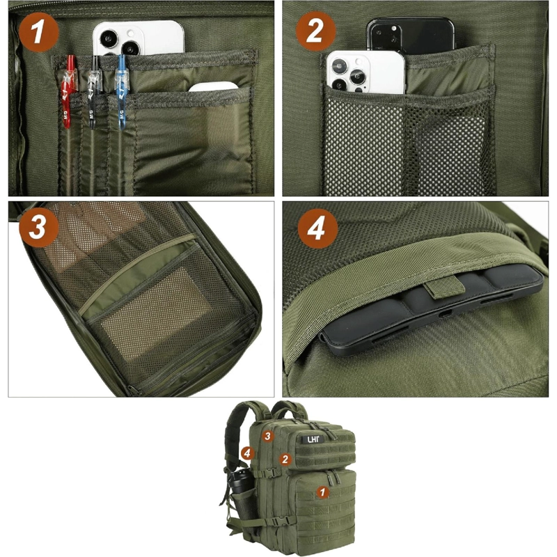 MOCHILA TACTICA 50L MILITAR MULTIUSOS CAMPING NOTEBOOK - 7