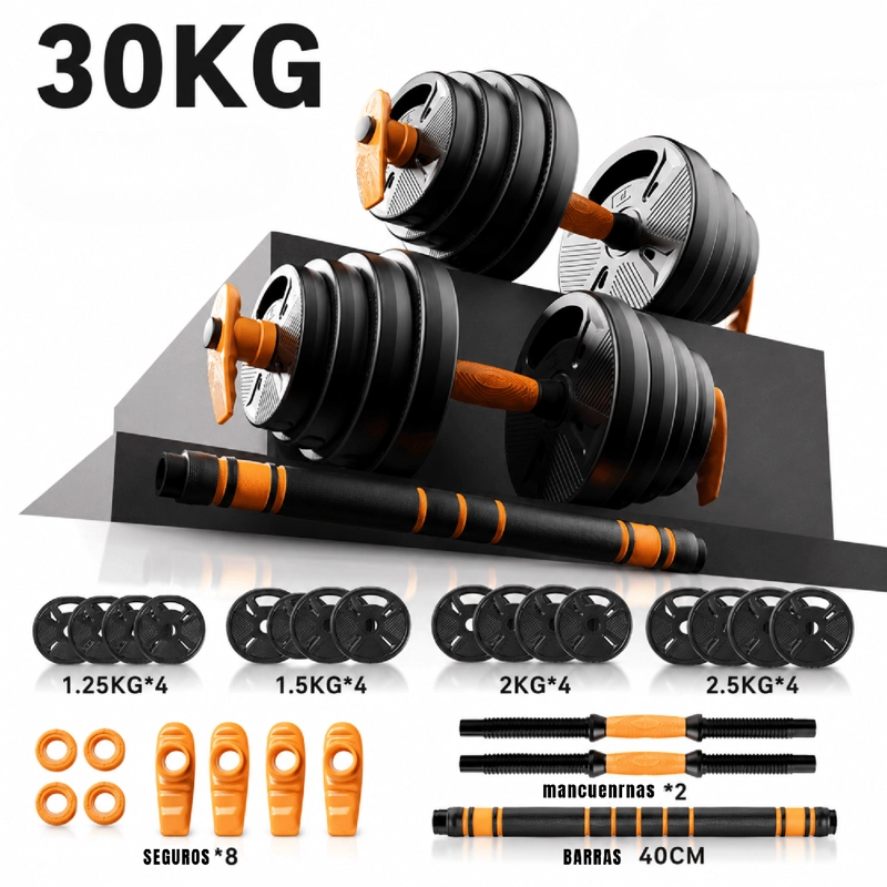 SET 30 KG MANCUERNAS Y BARRA NEWGEN PREMIUM - 2