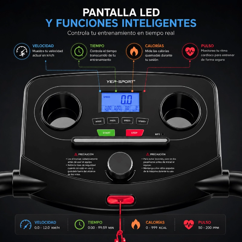 TROTADORA ELE CTRICA YEP SPORT 12 KM/H BLUETOOTH + PULSO - 2