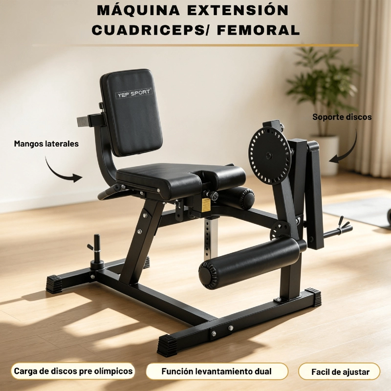 MAQUINA CUADRICEPS Y CURL FEMORAL PIERNA PROFESIONAL 5300 - 3