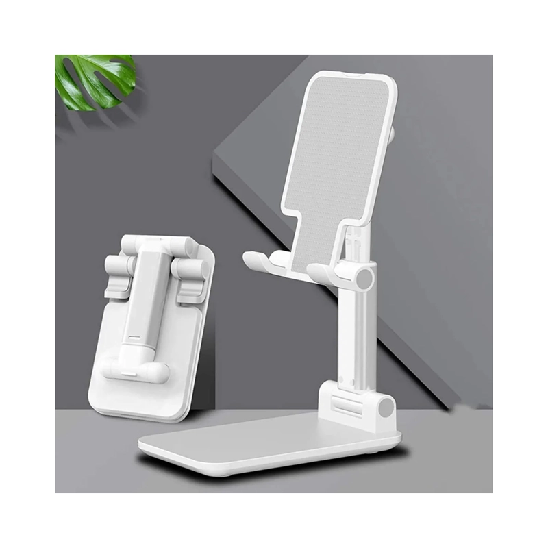 SOPORTE CELULAR TABLET PEDESTAL TELE FONO AJUSTABLE AUTO MINI BLANCO - 3