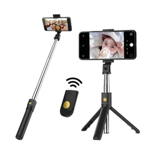 BASTÓN SELFIE TRIPIE CONTROL REMOTO BLUETOOTH TIK TOK NEGRO - 1