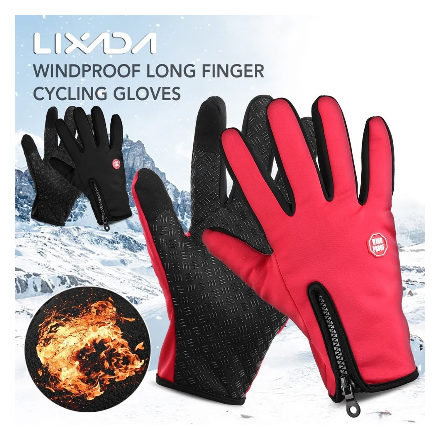 LIXADA IMPERMEABLE PANTALLA TÁCTIL CICLISMO GUANTES INVIERN - 3