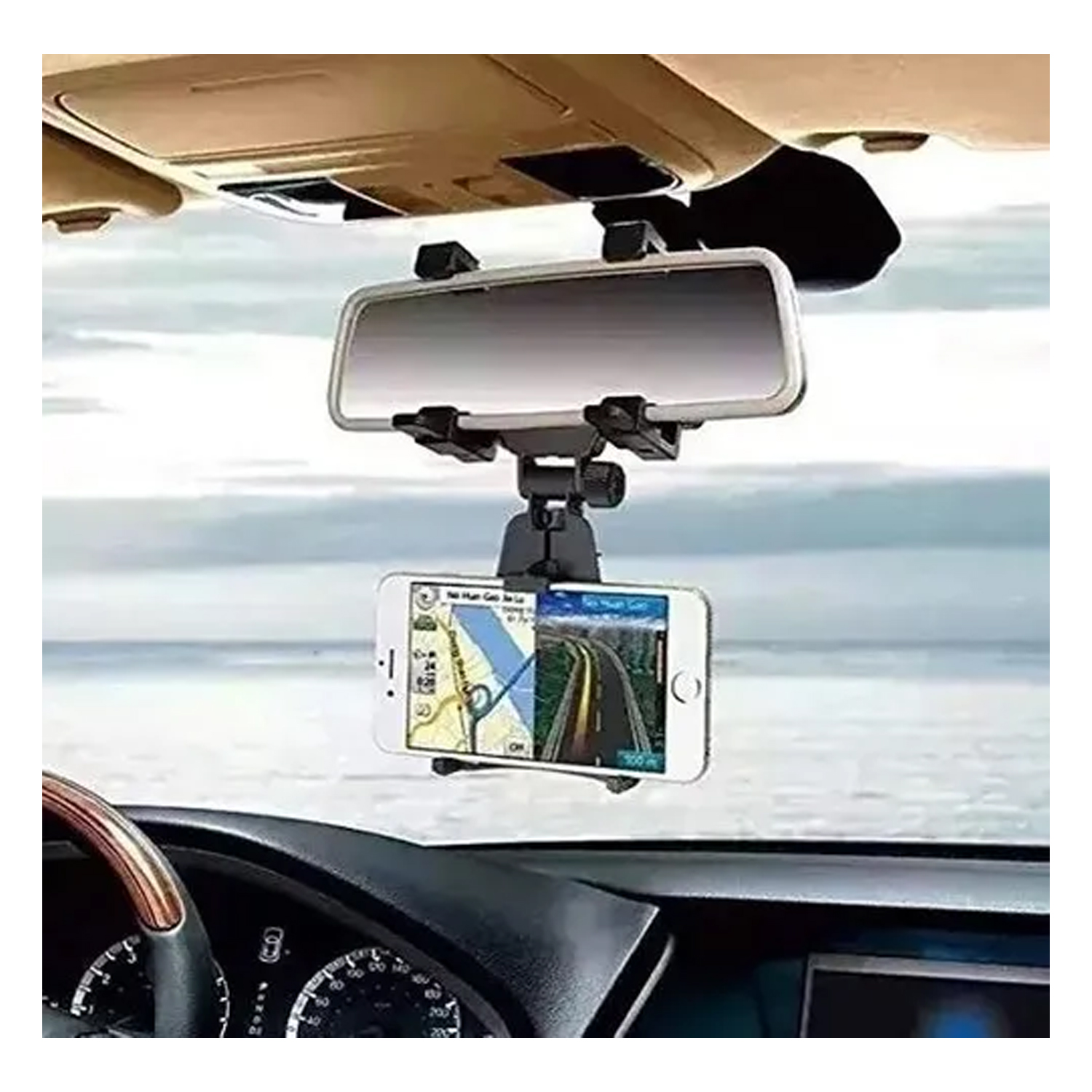 SOPORTE CELULAR AUTO PORTA CELULAR AUTO RETROVISOR - 4