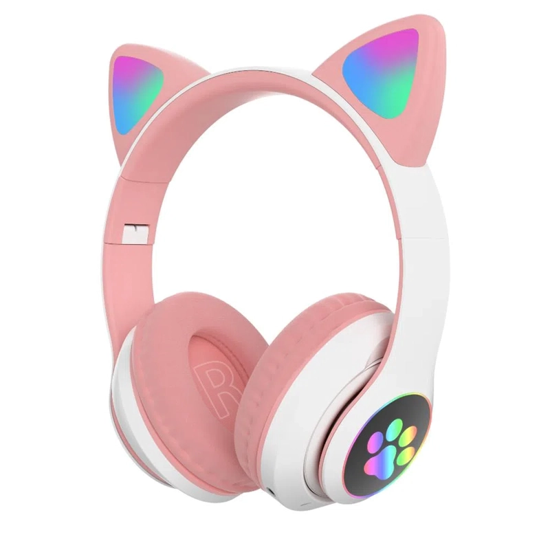 AUDÍFONOS GATOS INFANTIL BLUETOOTH ROSA - 1