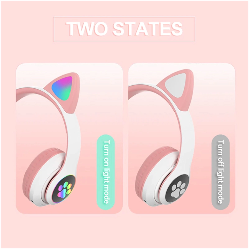 AUDÍFONOS GATOS INFANTIL BLUETOOTH ROSA - 2