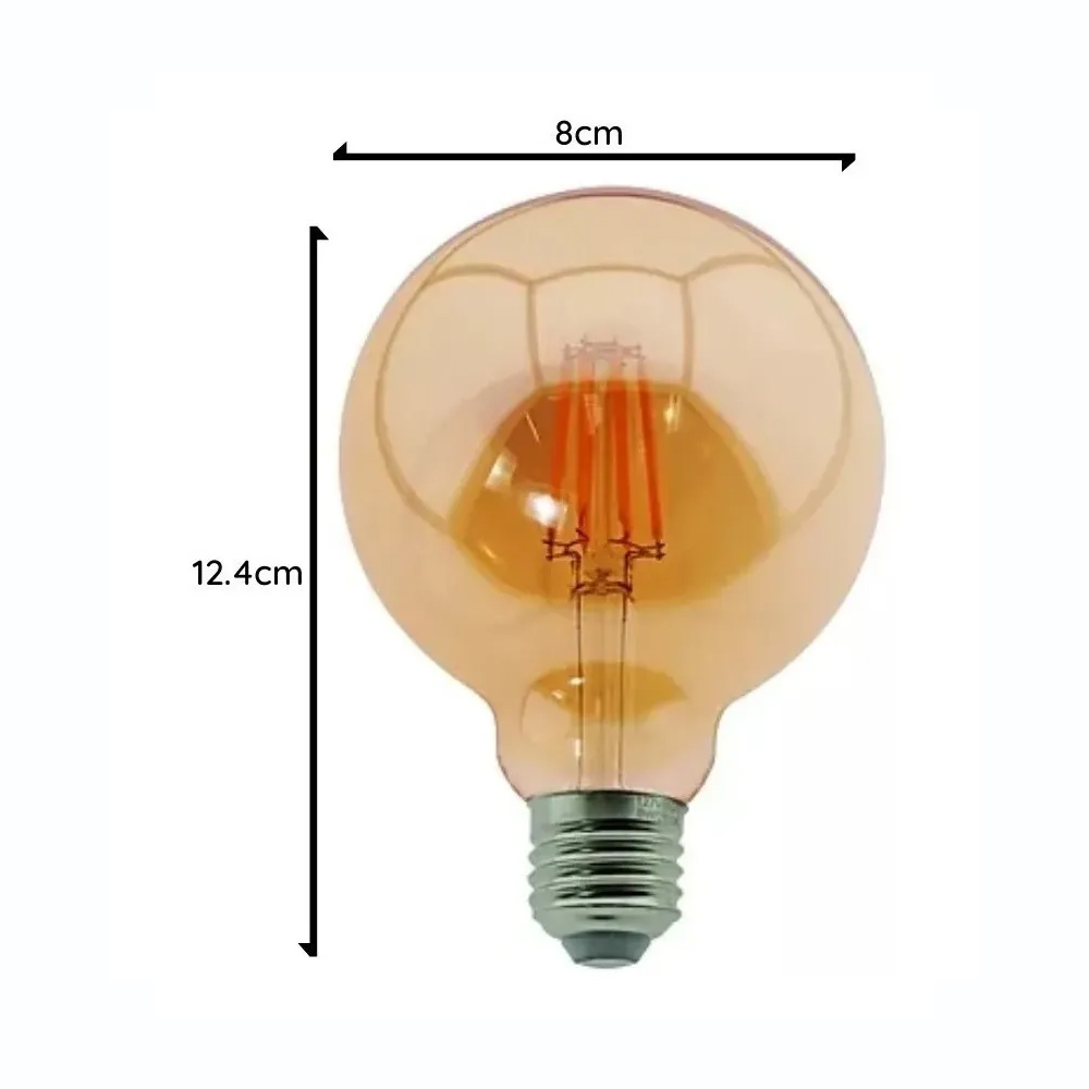 AMPOLLETA VINTAGE G80 GLOBO RETRO 6W E27 2700K - 3