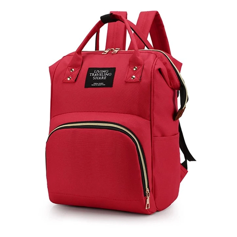 PAÑALERA BOLSO MATERNAL DISEÑO LISO ROJO - 1