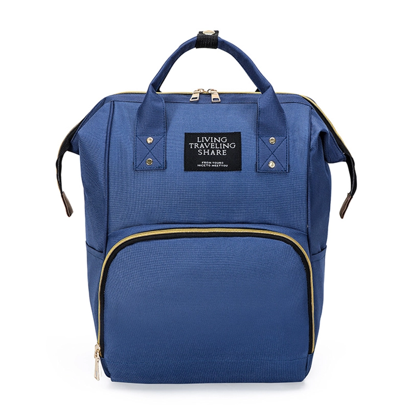 PAÑALERA BOLSO MATERNAL DISEÑO LISO AZUL - 1