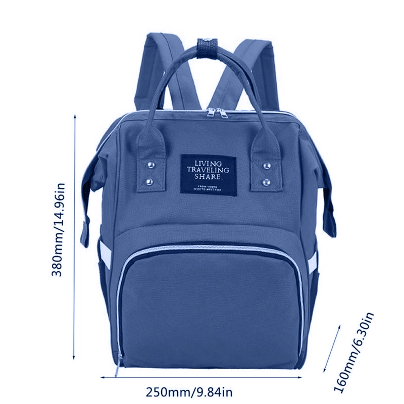 PAÑALERA BOLSO MATERNAL DISEÑO LISO AZUL - 3