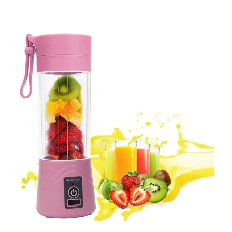 JUGUERA BATIDORA LICUADORA VASO PERSONAL PORTATIL RECARGABLE ROSADO