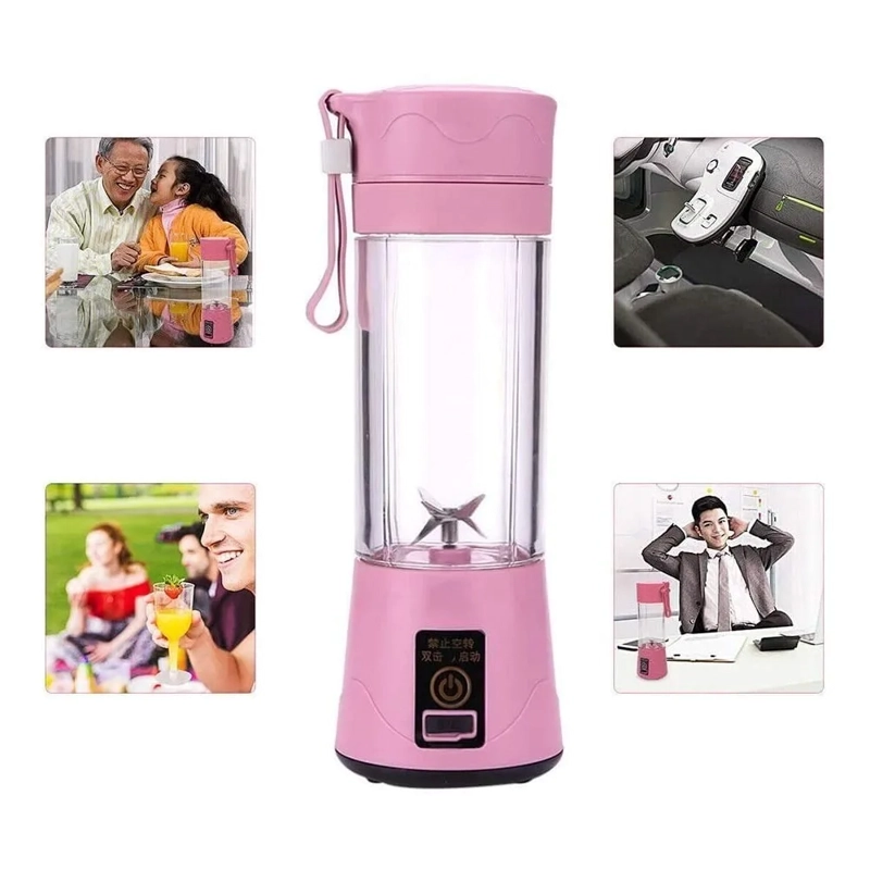 JUGUERA BATIDORA LICUADORA VASO PERSONAL PORTATIL RECARGABLE ROSADO - 2