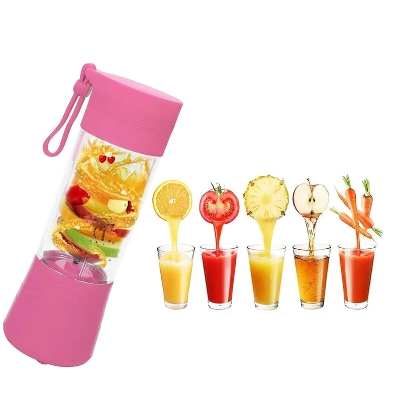 JUGUERA BATIDORA LICUADORA VASO PERSONAL PORTATIL RECARGABLE ROSADO - 3