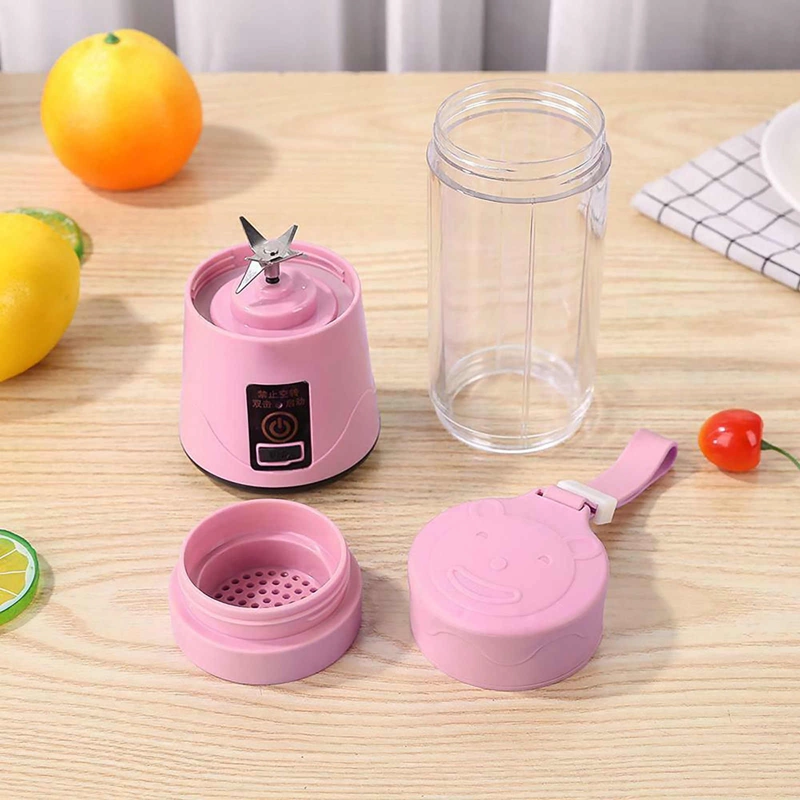 JUGUERA BATIDORA LICUADORA VASO PERSONAL PORTATIL RECARGABLE ROSADO - 4