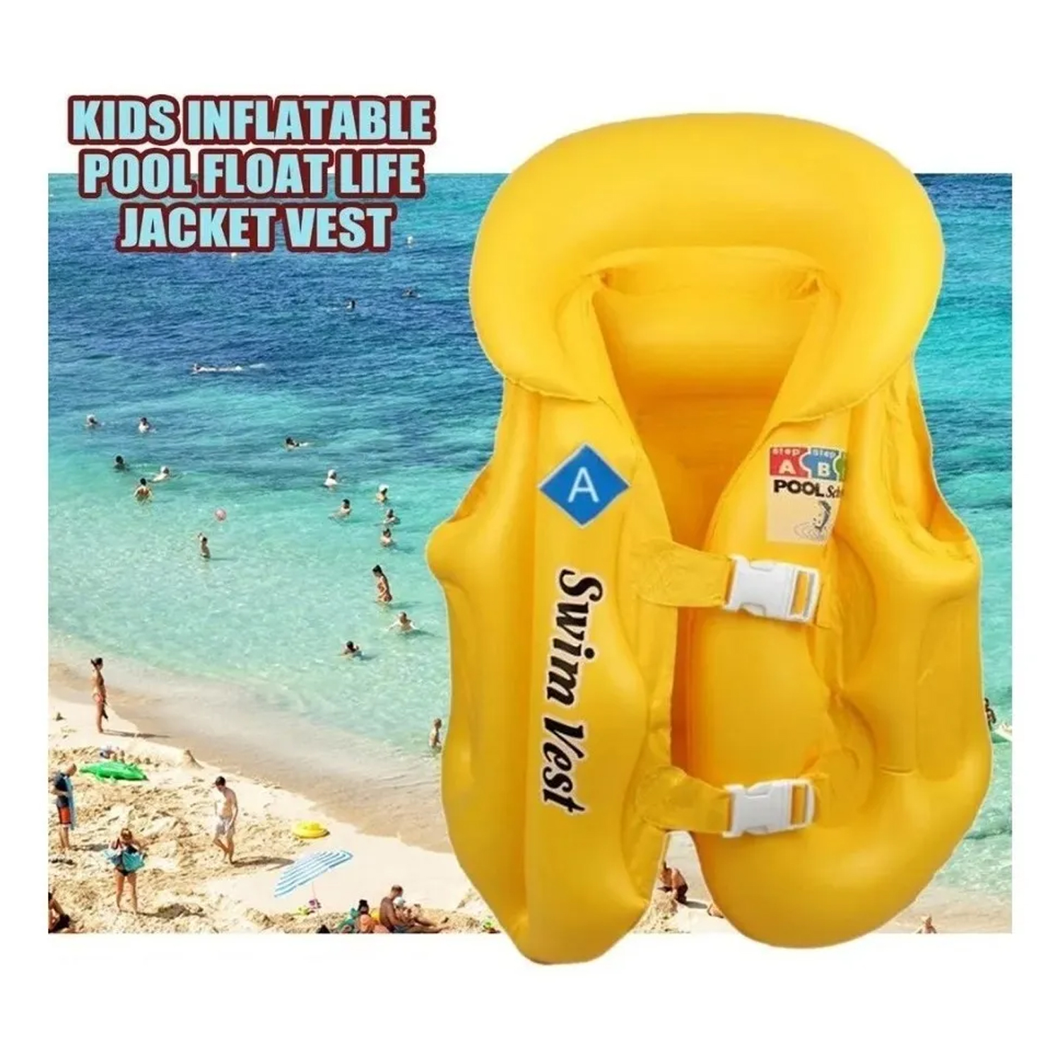 FLOTADOR NIÑOS SALVAVIDAS CHALECO SEGURIDAD INFLABLE TALLA S - 2