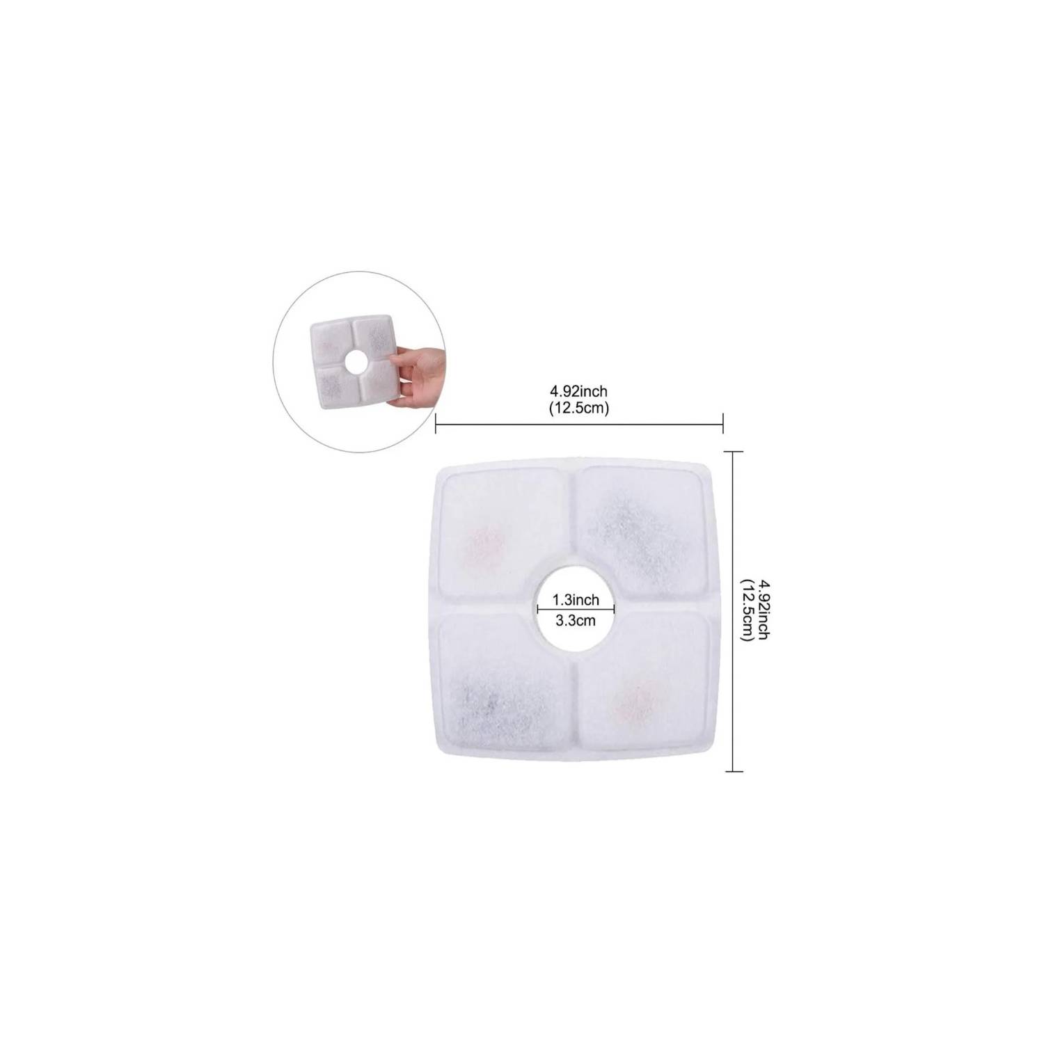 PACK 4 FILTROS AGUA CUADRADOS FUENTE AGUA ELÉCTRICA MASCOTA. - 3