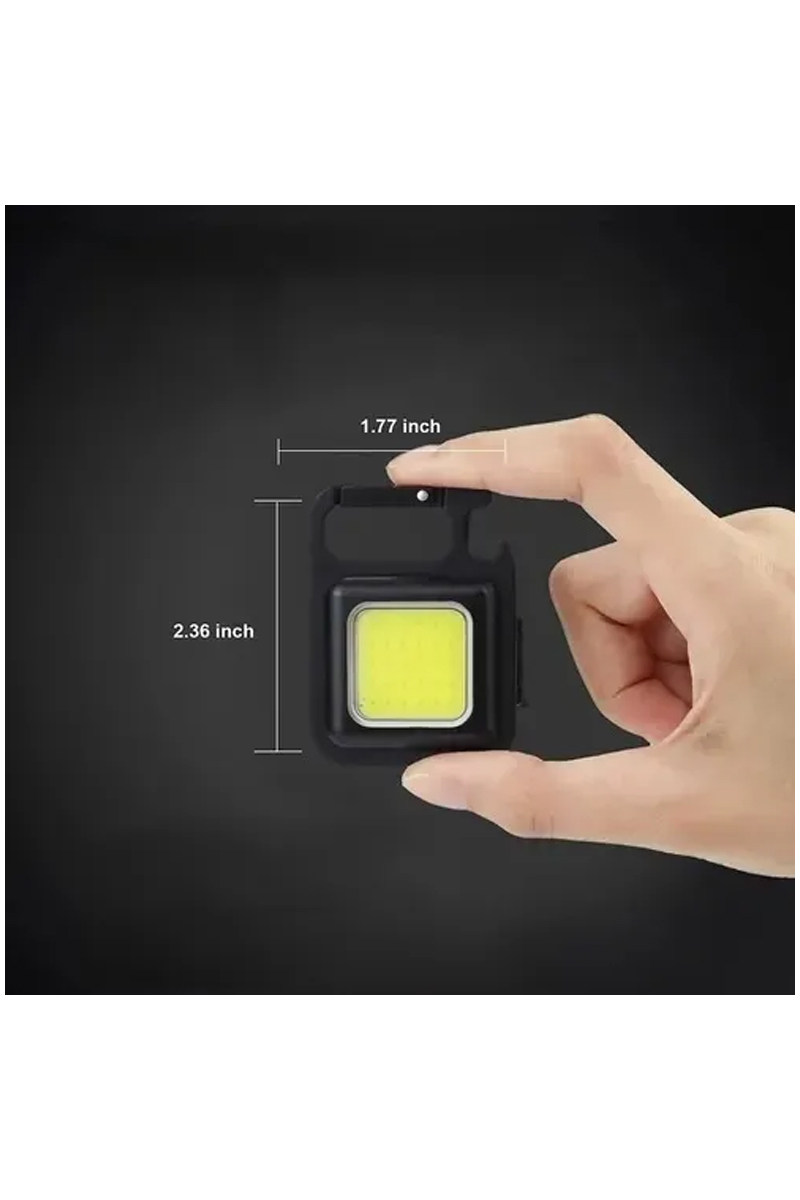 LINTERNA LED COB 800 LUMENS LLAVERO GANCHO MOSQUETÓN IMAN - 2