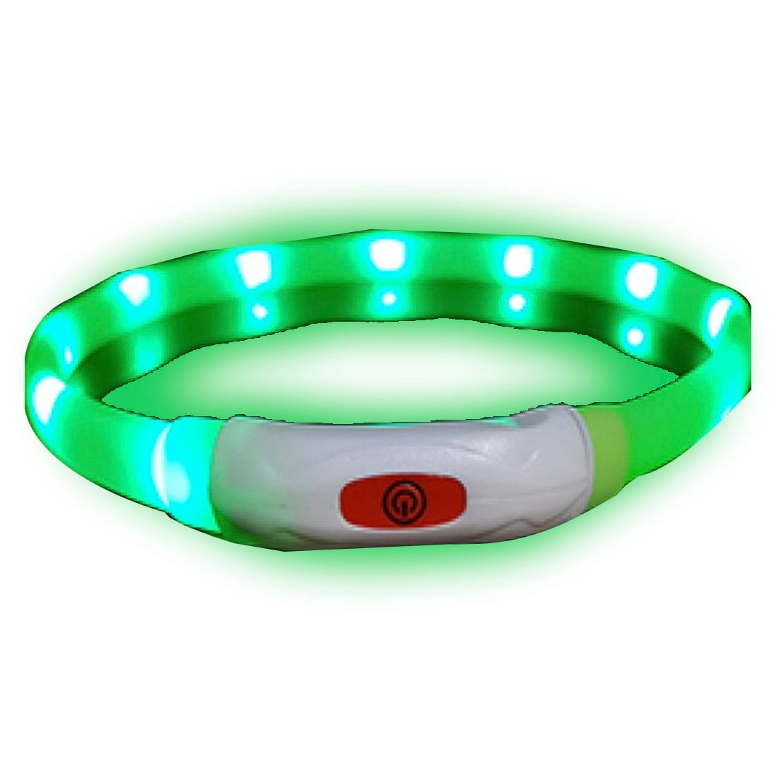 COLLAR PERROS LUMINOSO LUZ LED CARGA USB VERDE 50 CM - 1