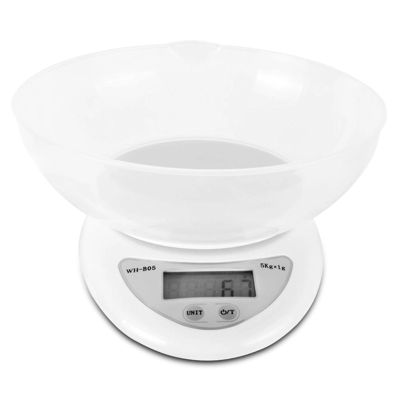 BALANZA DIGITAL PESA COCINA + BOWL MEDIDOR REPOSTERIA 5KG - 1