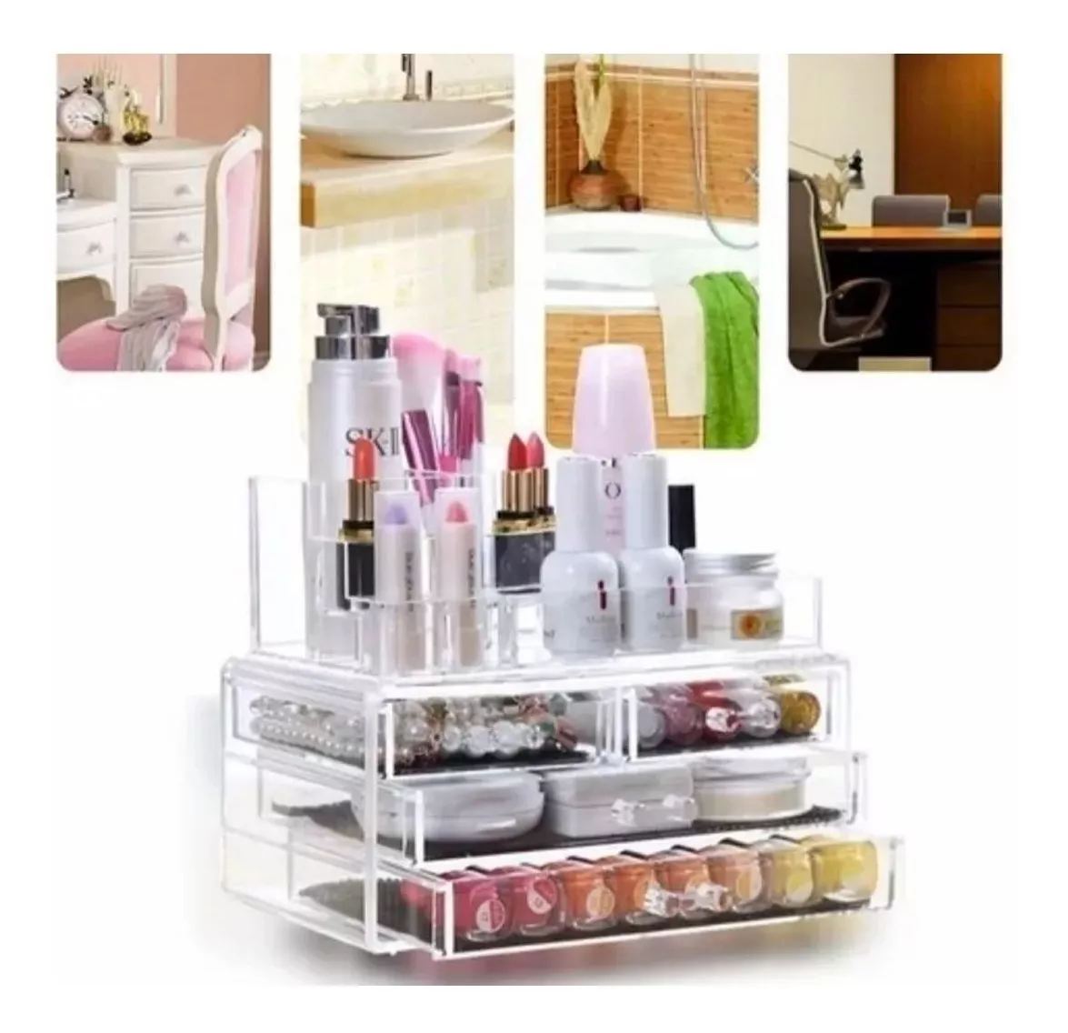 ORGANIZADOR DE MAQUILLAJE COSMETIQUERO JOYERO ACRILICO - 2
