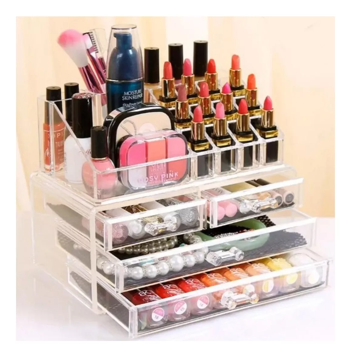 ORGANIZADOR DE MAQUILLAJE COSMETIQUERO JOYERO ACRILICO - 5