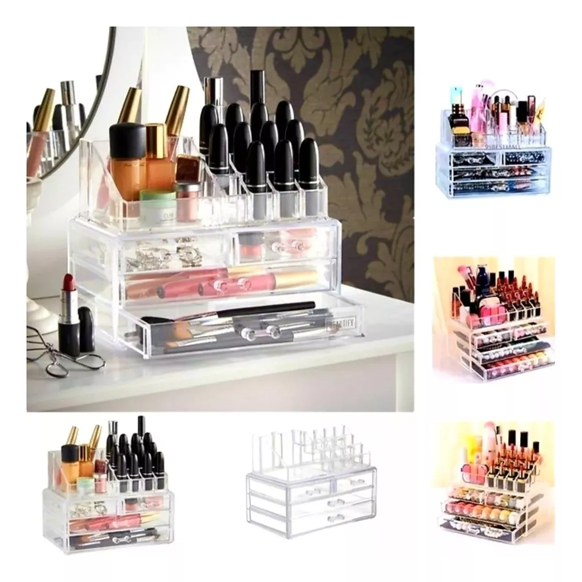 ORGANIZADOR DE MAQUILLAJE COSMETIQUERO JOYERO ACRILICO - 6
