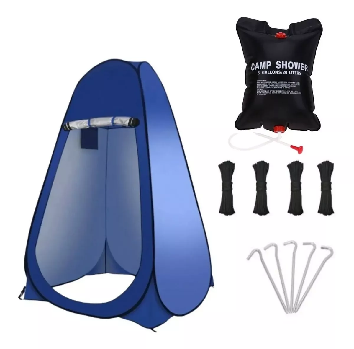 CARPA PARA 1 PERSONA BAÑO VESTIDOR PORTÁTIL + DUCHA SOLAR AZUL - 1