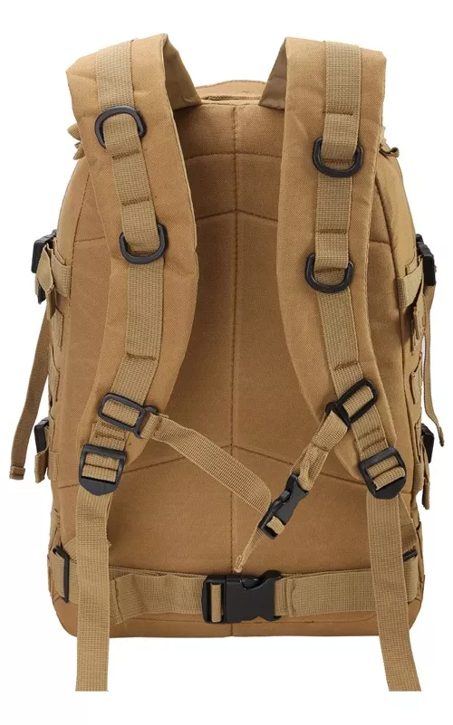 MOCHILA MICROFIBRA / ALGODÓN CAFÉ MILITAR 40 LITROS TACTICA TREKKING CAMPING - 4