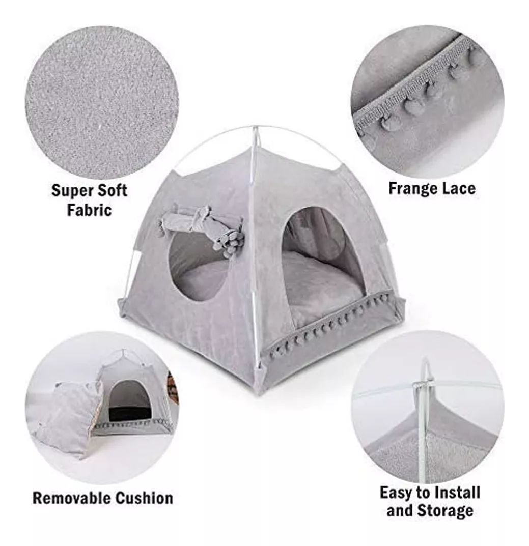 CAMA PARA GATO PERROS TIENDA CALIDA PLEGABLE. - 3