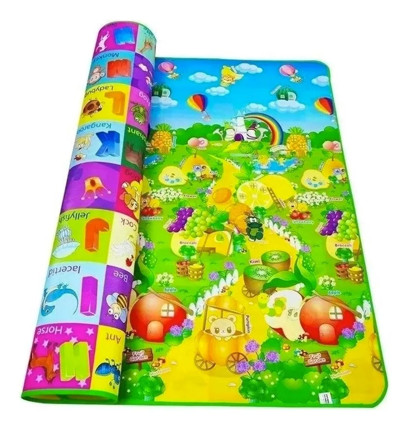 ALFOMBRA ANTIGOLPES NIÑOS BEBÉS 180X150 DISEÑO 2 LADOS MULTICOLOR - 1