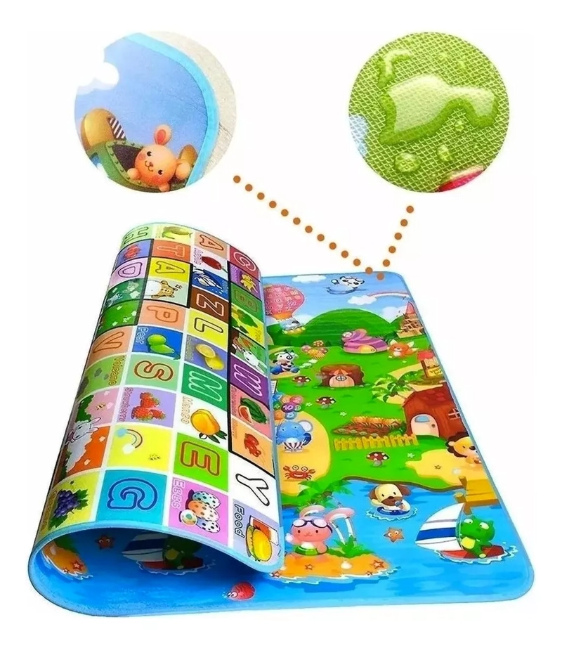 ALFOMBRA ANTIGOLPES NIÑOS BEBÉS 180X150 DISEÑO 2 LADOS MULTICOLOR - 2