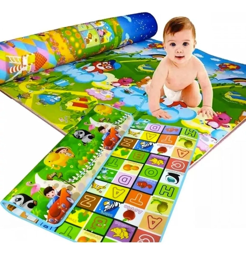 ALFOMBRA ANTIGOLPES NIÑOS BEBÉS 180X150 DISEÑO 2 LADOS MULTICOLOR - 4
