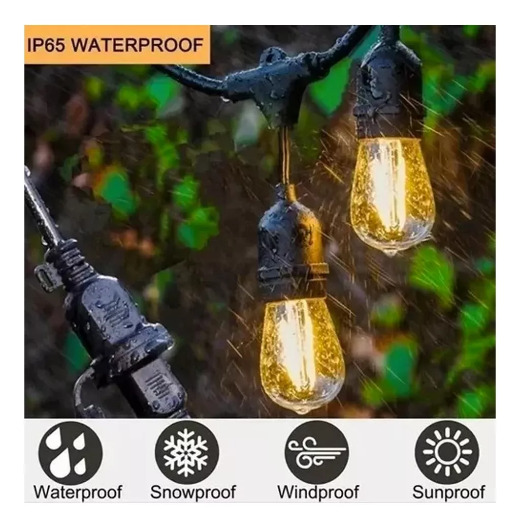 GUIRNALDA SOLAR DE 5 MTS CON 10 AMPOLLETAS LED - 4