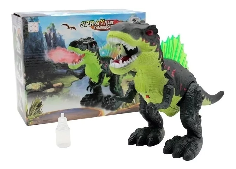 JUGUETE MULTICOLOR DINOSAURIO T-REX CAMINA LANZA HUMO LUZ Y SONIDO - 2