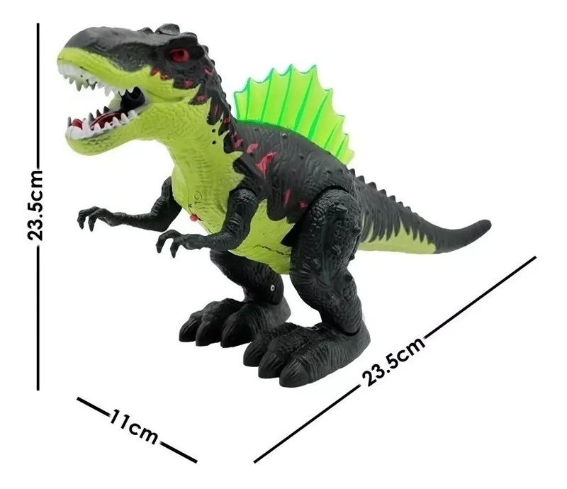 JUGUETE MULTICOLOR DINOSAURIO T-REX CAMINA LANZA HUMO LUZ Y SONIDO - 3