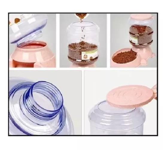 BEBEDERO PERROS GATOS AGUA AUTOMATICO BIDON DISPENSADOR ROSADO - 2