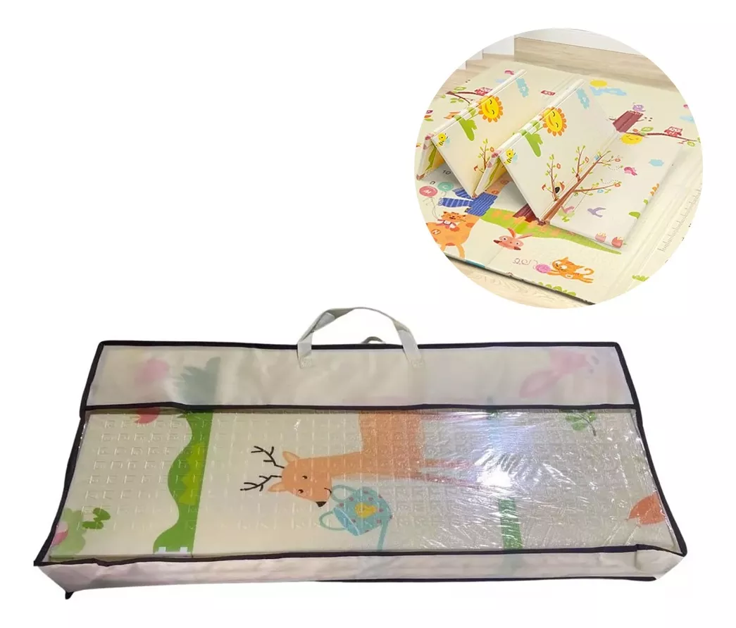 ALFOMBRA ANTIGOLPES BEBE PLEGABLE 200X180X1CM CON BOLSA - 1