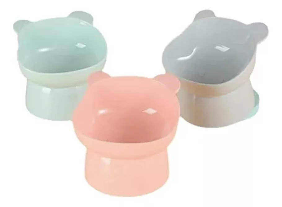 CUENCO BOWL PLATO INCLINADO ELEVADO PARA PERRO GATOS MASCOTA GRIS - 2