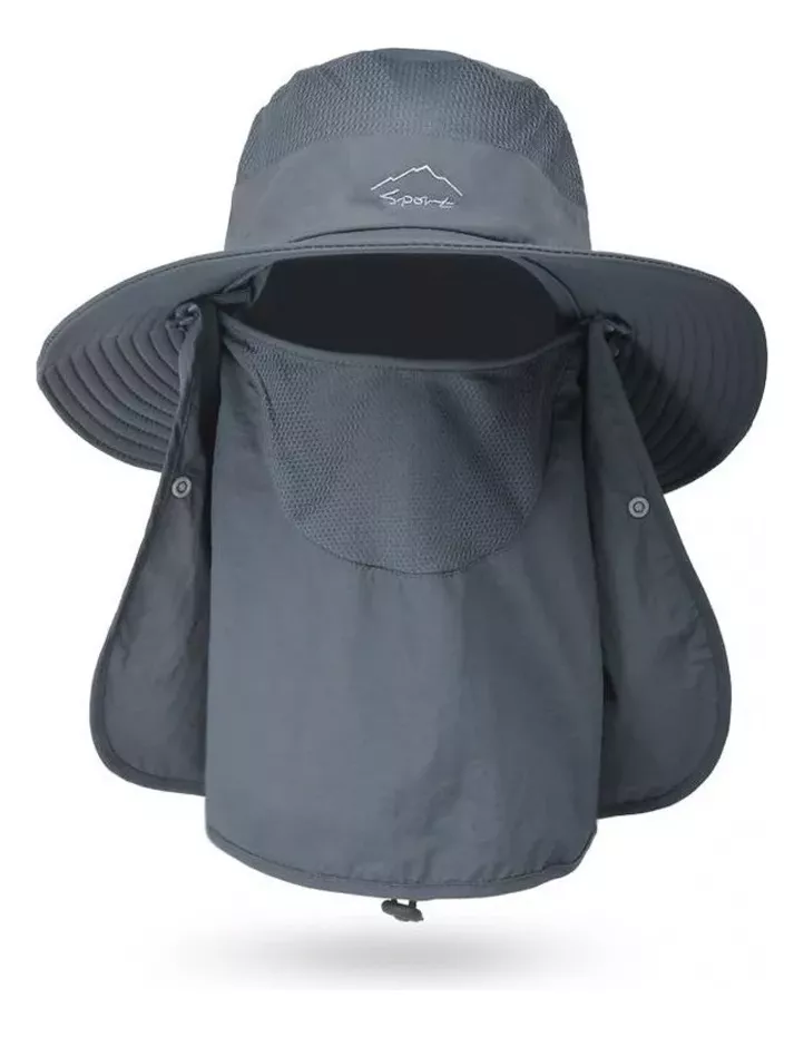 SOMBRERO BOONIE LEGIONARIO ALA ANCHA PARA PROTECCIÓN SOLAR GRIS - 1