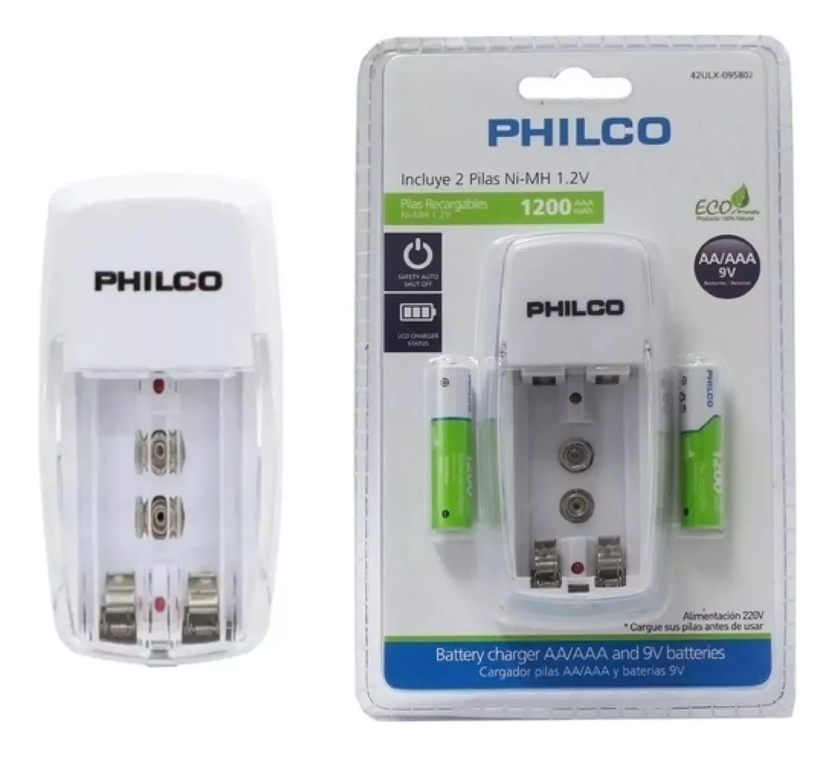 CARGADOR CON PILA AAA PHILCO 1100 MAH - 1