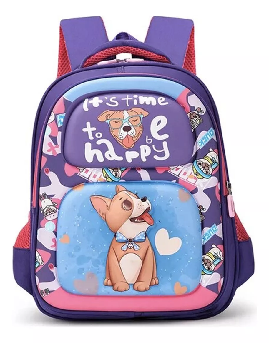 MOCHILA INFALTIL 3 D ESCOLAR MORADO - 1