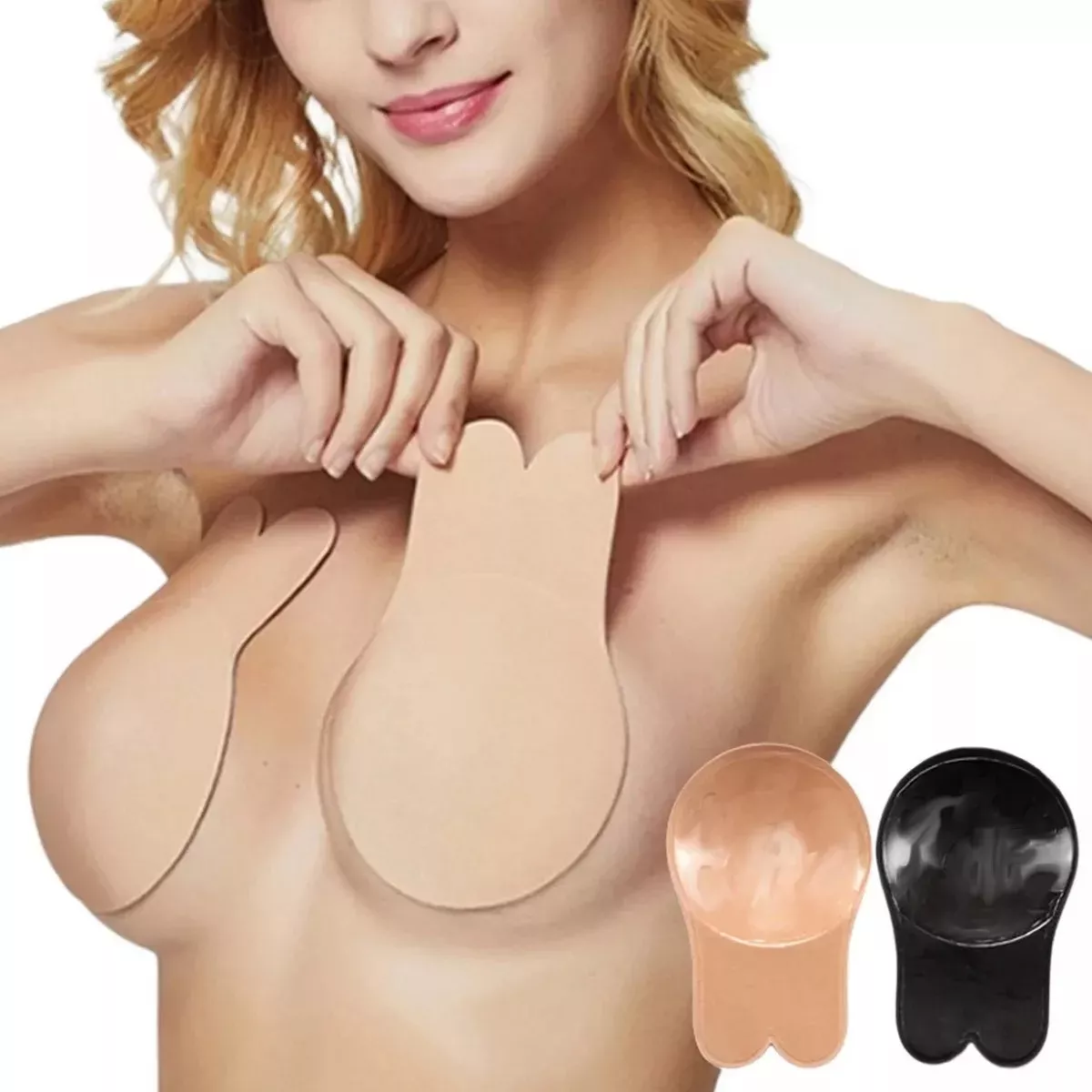 LEVANTA BUSTO ADHESIVO SUJETADOR INVISIBLE REUTILIZABLE BEIGE S M - 1