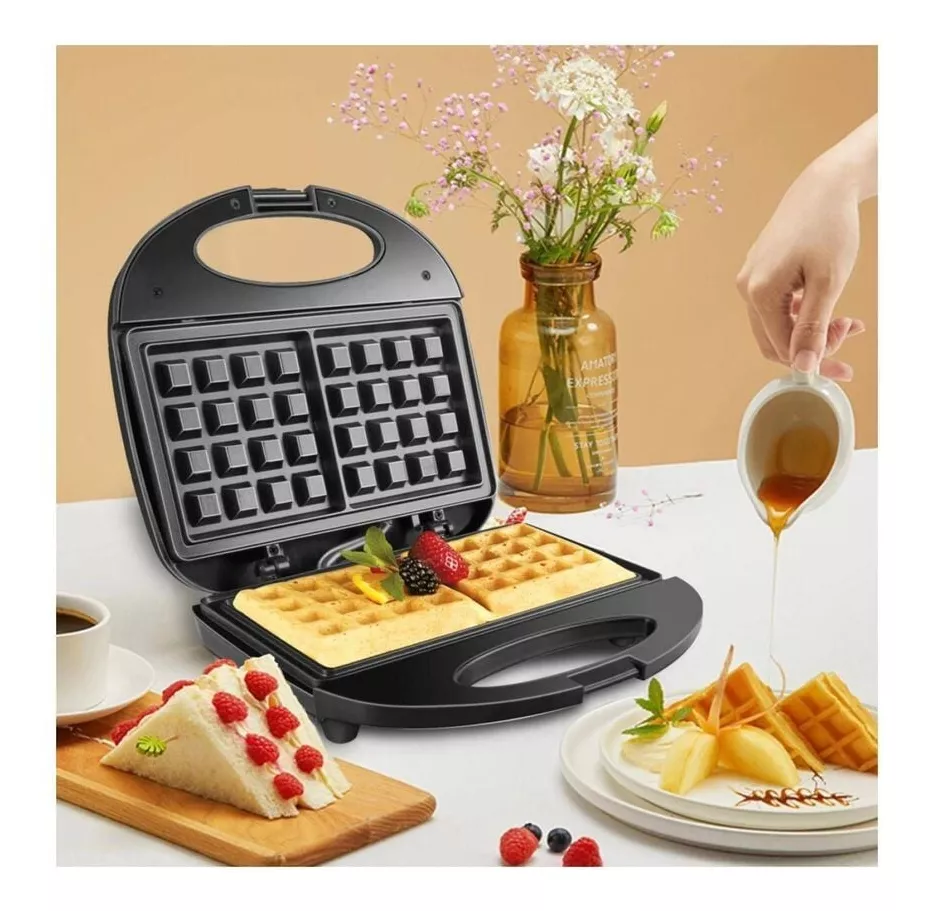 MAQUINA WAFFLERA DOBLE DESAYUNO ALTA CALIDAD WAFFLES SONAKY - 3